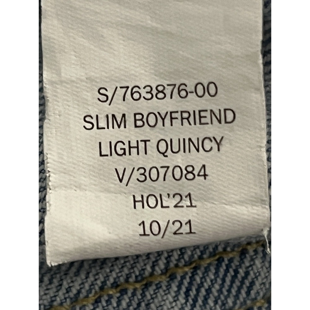 GAP Sz 10 30 Universal Slim Boyfriend Jeans Distressed Light Quincy Blue Stretch - Picture 10 of 10